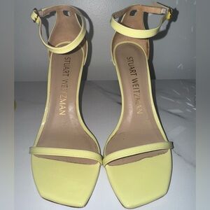 Stuart Weitzman Patent Leather Neon Yellow Women's Sandals - 8.5